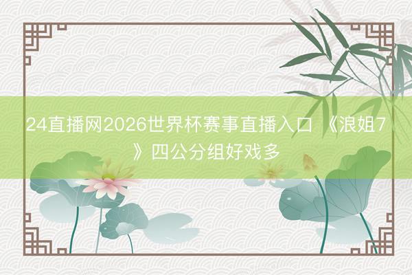 24直播网2026世界杯赛事直播入口 《浪姐7》四公分组好戏多
