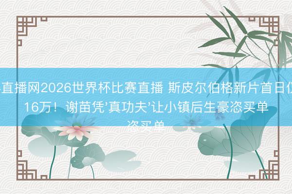 24直播网2026世界杯比赛直播 斯皮尔伯格新片首日仅616万！谢苗凭'真功夫'让小镇后生豪恣买单